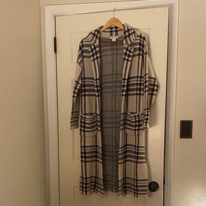 Plaid Longline Cardigan